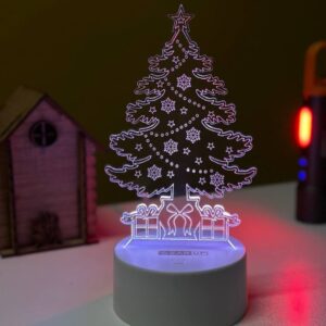 Christmas Tree Acrylic Multicolor Night Lamp