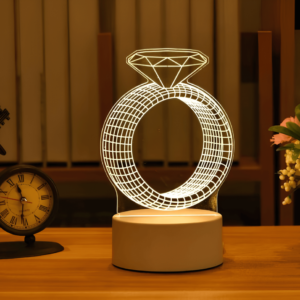 Diamond Ring Acrylic Multicolor Night Lamp