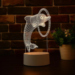 Dolphin Acrylic Multicolor Night Lamp