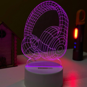 Headphone Acrylic Multicolor Night Lamp