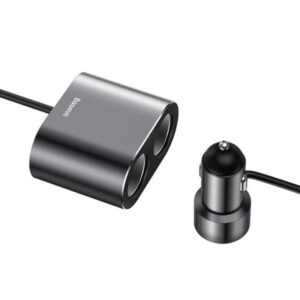 Baseus Car Charger Splitter 2x USB 3.1A 17W + 2x Cigarette Lighter Socket